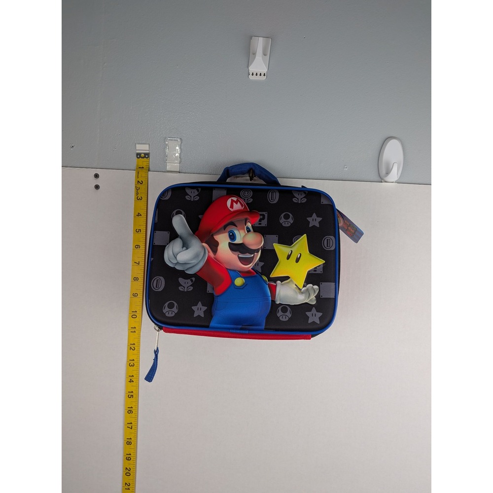 Nintendo Super Mario Bros Insulated Lunch Box Bag Red Blue Star Graphic NWT
